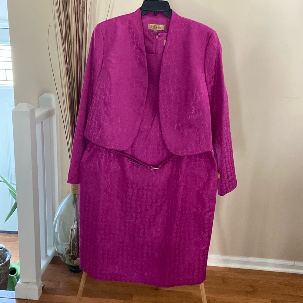 Kasper size 18 pink dress w/cropped jacket